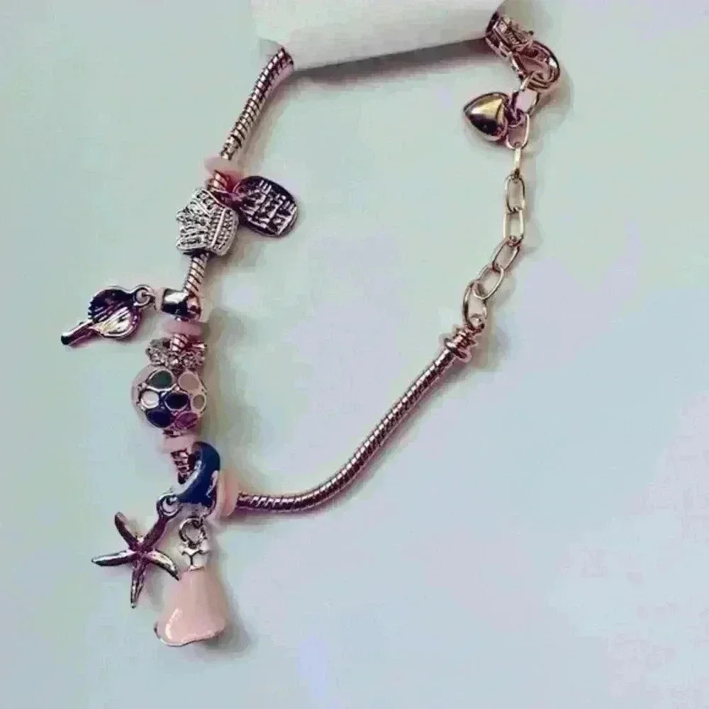 GOLD Tone Adjustable length Charm Beacelet - Picture 9 of 11